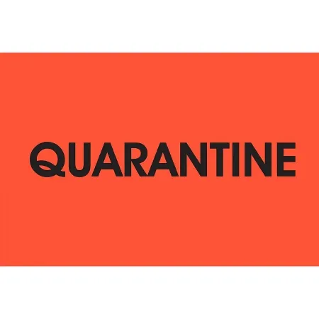 Uline - S-13113 - Pre-printed Label Uline Auxiliary Label Orange / White Quarantine Black Alert Label 2 X 3 Inch