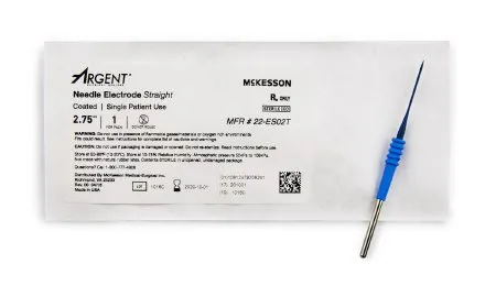 McKesson - 22-ES02T - Needle Electrode Mckesson Argent Coated Stainless Steel Straight Needle Tip Disposable Sterile