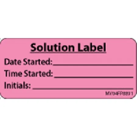 Precision Dynamics - MedVision - MV04FP8891 - Pre-printed Label Medvision Laboratory Use Pink Paper Solution Label/date Started/time Started/initials Black Lab / Specimen 1 X 2-1/4 Inch