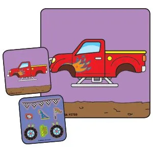 Medibadge - Make-A-Sticker - 2789 - Make-a-sticker 90 Per Unit Monster Truck Make - A - Sticker , Assorted Sticker 2-1/2 Inch