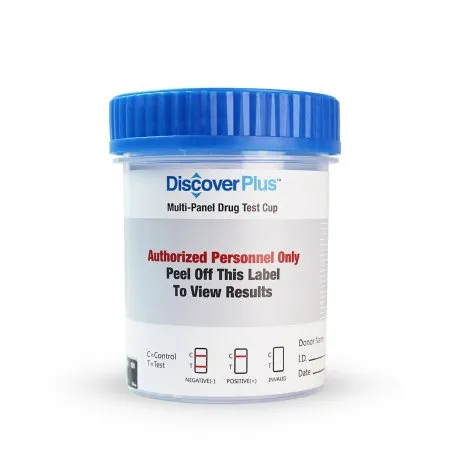 American Screening - Discover Plus - DISP-CUP-9124N - Drugs of Abuse Test Kit Discover Plus AMP  BAR  BZO  COC  mAMP/MET  MDMA  MTD  OPI300  OXY  PCP  TCA  THC 25 Tests CLIA Waived