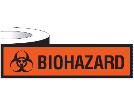 Shamrock Scientific - SBH-48 - Pre-printed Label Shamrock Warning Label Fluorescent Red Tape Biohazard / Symbol Black Biohazard 2 X 6 Inch