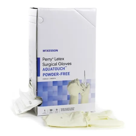 McKesson - McKesson Perry Performance Plus AquaTouch - 20-1290N - Surgical Glove McKesson Perry Performance Plus AquaTouch Size 9 Sterile Latex Standard Cuff Length Smooth Cream Not Chemo Approved