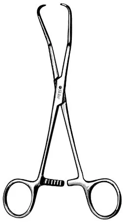 Sklar - 40-2847 - Bone Reduction Forceps Sklar Reill 7 Inch Length OR Grade Stainless Steel NonSterile Ratchet Lock Finger Ring Handle Curved 1 X 1 Prongs