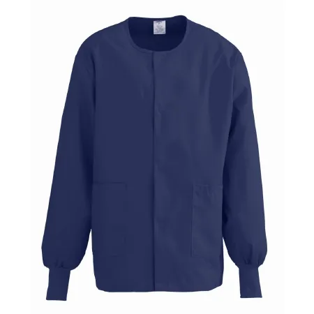 Medline - ComfortEase - 8832JNTL-CM - Warm-up Jacket Comfortease Midnight Blue Large Hip Length 65% Polyester / 35% Cotton Reusable