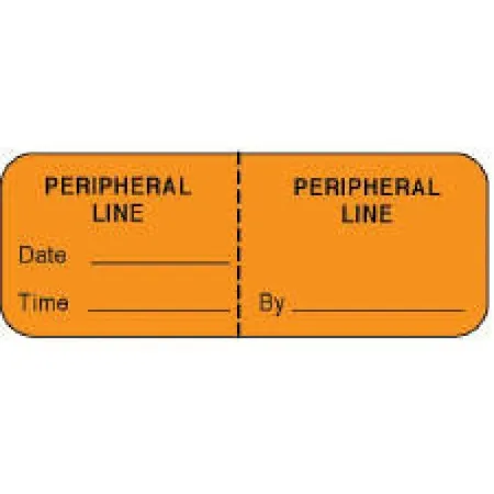 Precision Dynamics - 59704676 - Pre-printed Label Anesthesia Label Orange Paper Peripheral Line Black Syringe Label 3/4 X 2 Inch