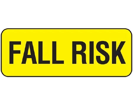 Shamrock Scientific - WAL-10 - Pre-printed Label Shamrock Advisory Label Yellow Vac Fall Risk Black Alert Label 5/16 X 13/16 Inch