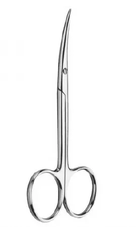 V. Mueller - OP5710 - Strabismus Scissors Knapp 4 Inch Length Surgical Grade Slightly Curved Blunt Tip / Blunt Tip