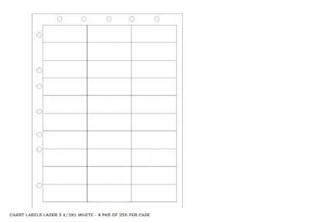 PDC Healthcare - WBW-AX51 - Blank Label Pdc Chart Tab White Paper 1 X 2-1/2 Inch