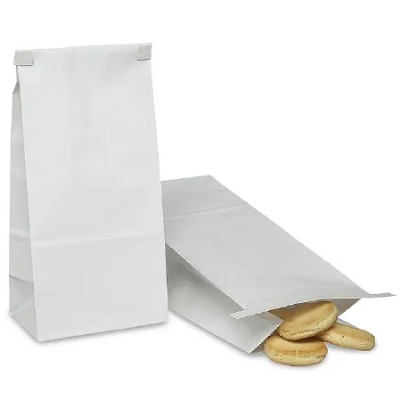 Uline - S-6907 - Reclosable Bakery Bag 4-3/4 X 3-1/4 X 11 Inch Clay Coated Paper / Poly White Tab-lock Closure