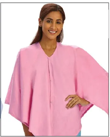 Fashion Seal Uniforms - Simply Soft - 740 - Exam Cape Simply Soft Pink One Size Fits Most Front Opening Snap Closure Female