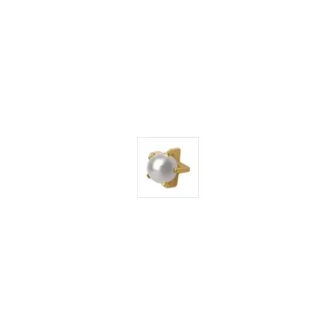 Medisystem - MediStuds - 2053TP - Ear Piercing Stud Medistuds 24k Gold Plated Stainless Steel White Pearl Tiffany Mount