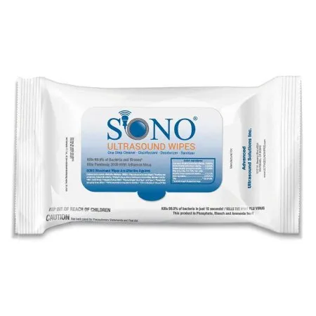 Advanced Ultrasound Solutions - Sono - SONO4018 -   Surface Disinfectant Cleaner Premoistened Manual Pull Wipe 50 Count Soft Pack Scented NonSterile