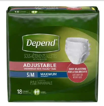 Kimberly Clark - Depend Adjustable - 49174 - Unisex Adult Absorbent Underwear Depend Adjustable Pull On with Tear Away Seams Small / Medium Disposable Heavy Absorbency