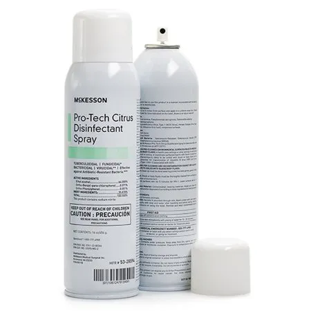 McKesson - 53-28594 - Pro Tech Pro Tech Surface Disinfectant Cleaner Alcohol Based Aerosol Spray Liquid 16 oz. Can Citrus Scent NonSterile