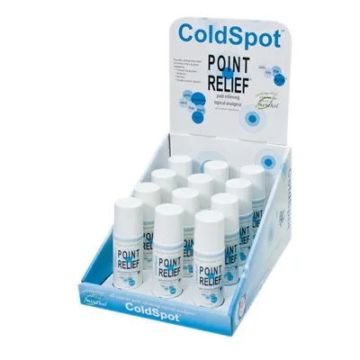 Fabrication Enterprises - 11-0762-12 - Point Relief ColdSpot Lotion - Retail Display with 12 Roll-on Applicator