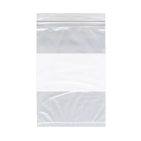 Action Health - 85251850314 - Reclosable Bag 5 X 8 Inch Plastic Clear / White Block Zipper Closure