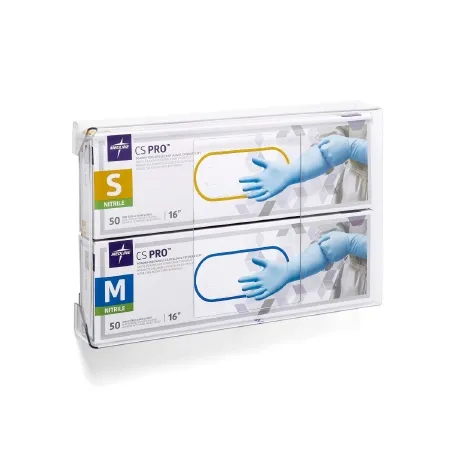 Medline - MDS192096XL - Glove Box Holder Medline Wall Mounted 2-box Capacity Clear 10-3/4 W X 2-3/4 D X 16 H Inch Petg Plastic