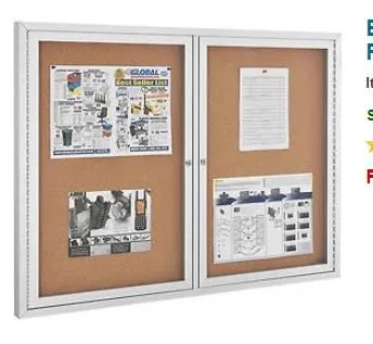 Global Industrial - 695482 - Enclosed Bullentin Board Full Size 36 X 48 Inch Oak
