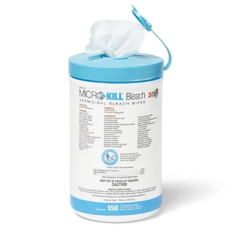 Medline - Micro-Kill Bleach - MSC351400AN - Micro-kill Bleach Surface Disinfectant Cleaner Premoistened Germicidal Manual Pull Wipe 150 Count Canister Bleach Scent Nonsterile