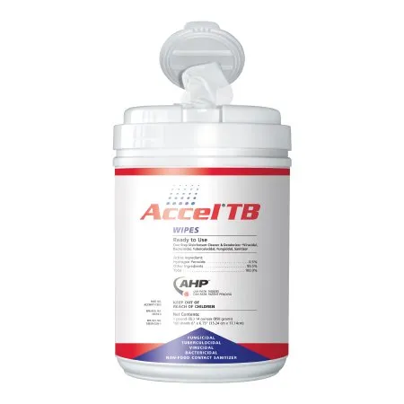 Unimed - Midwest - Accel TB - UWIP242221 - Accel TB Surface Disinfectant Cleaner Premoistened Peroxide Based Manual Pull Wipe 160 Count Canister Scented NonSterile