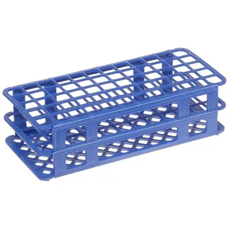 Heathrow Scientific - HS243077B - Fold and Snap Test Tube Rack 60 Place 5 to 15 mL Tube Size Blue 2 2/5 X 4 1/8 X 9 2/3 Inch