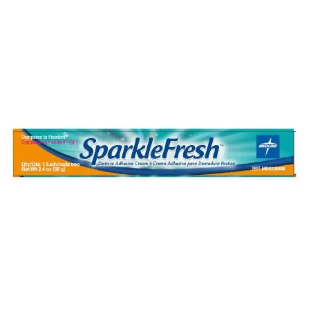 Medline - SparkleFresh - MDS136408 - Denture Adhesive Sparklefresh Cream 2.4 Oz.