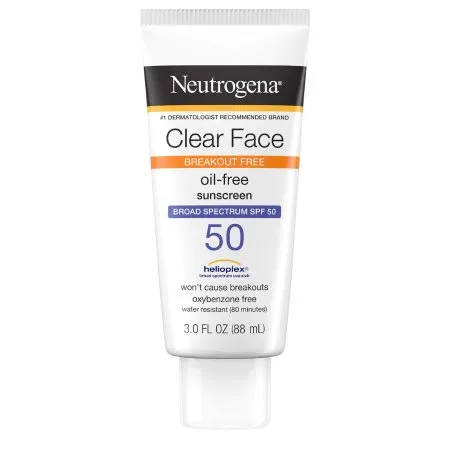 J & J Sales - Neutrogena Clear Face - 69968066203 - Sunscreen Neutrogena Clear Face Spf 55 Lotion 3 Oz. Tube