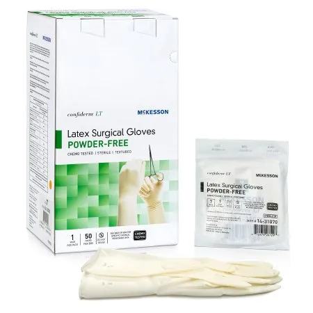 Confiderm LT - 14-31070 - Surgical Glove Confiderm Lt Size 7 Sterile Latex Standard Cuff Length Fully Textured Ivory Chemo Tested