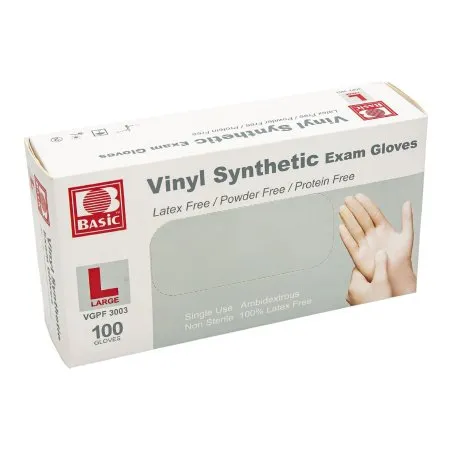 Concentric Health Alliance - Basic - 09112876761 - Exam Glove Basic Large NonSterile Vinyl Standard Cuff Length Smooth White Not Rated