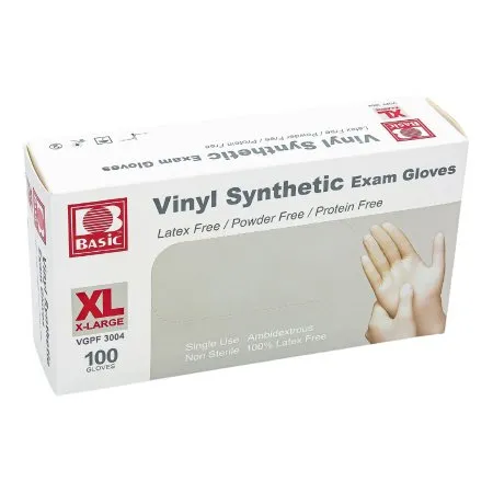 Concentric Health Alliance - Basic - 09112876762 - Exam Glove Basic X-Large NonSterile Vinyl Standard Cuff Length Smooth White Not Rated