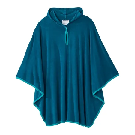 Silverts Adaptive - SV30200_CAR_OS - Shower Cape With Hood Silverts Caribbean Blue One Size Fits Most Front Opening Snap Closure Unisex