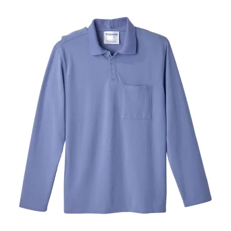 Silverts Adaptive - SV50780_CIE_2XL - Adaptive Polo Shirt Silverts 2x-large Ceil Blue 1 Pocket Long Sleeve Male