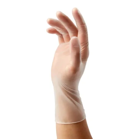 Medline - Glide-On - GLIDE512 - Exam Glove Glide-on Medium Nonsterile Vinyl Standard Cuff Length Smooth Clear Not Rated