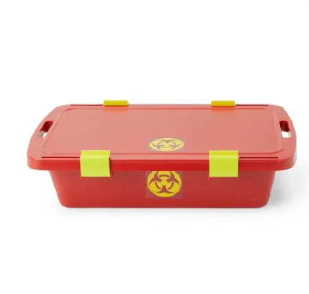 Medline - MDSTRANSPORT - Instrument Transport Container With Lid Biohazard Tray Plastic 8 X 19 X 29 Inch