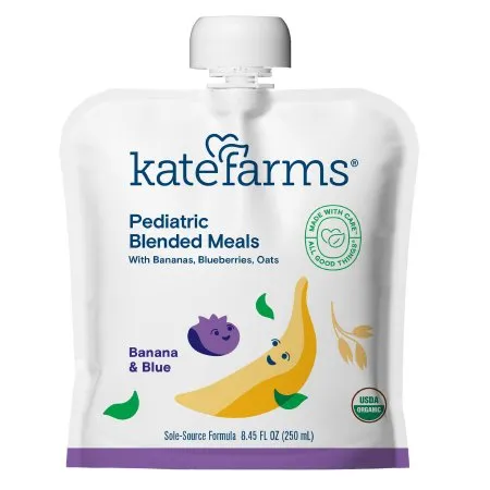 Kate Farms - 811112030775 - Kate Farms Pediatric Blended Meals, Banana & Blueberry, 8.45 Fl Oz (250 Ml)