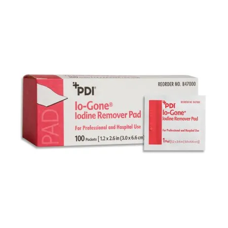 PDI - Professional Disposables - B47000 - Professional Disposables Io Gone Iodine Removal Wipe Io Gone Individual Packet Isopropyl Alcohol / Sodium Thiosulfate Alcohol Scent 100 Count