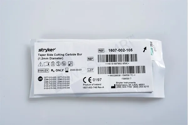 Stryker - 1607-002-105 - STRYKER TAPER SIDE CUTTING VARBIDE BUR 1.2MM