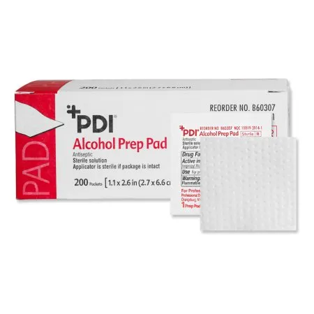 PDI - Professional Disposables - PDI - B60307 - Professional Disposables  Alcohol Prep Pad  70% Strength Isopropyl Alcohol Individual Packet Medium Sterile