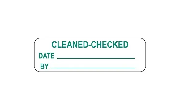 Health Care Logistics - Indeed - 17634 - Pre-printed Label Indeed Advisory Label White Paper Cleaned-checked Date_by_ Green 3/4 X 2-1/2 Inch