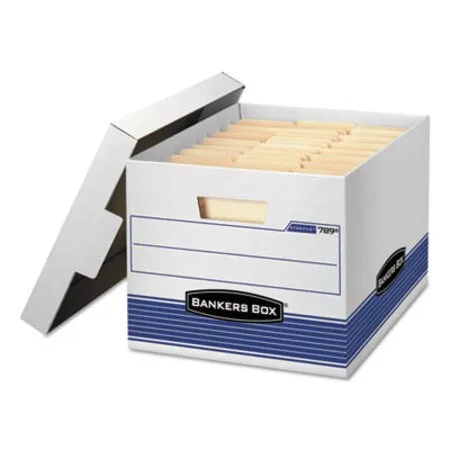 Bankers Box - FEL-0078907 - Stor/file Medium-duty Letter/legal Storage Boxes, Letter/legal Files, 12.75 X 16.5 X 10.5, White/blue, 4/carton