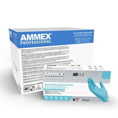 Ammex - ABNPF48100 - Ammex Nitrile Gloves, X-Large, Disposable, Exam Grade, Black, Powder Free, Smooth, Polymer Coated, 100/bx, 10bx/cs (US Sales Only) (Products cannot be sold on Amazon.com or any other third Party sites.)