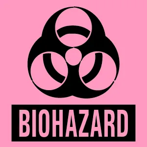 Precision Dynamics - Timemed - BH-11 - Pre-printed Label Timemed Warning Label Fluorescent Red Paper Biohazard / Symbol Black Biohazard 1 X 1 Inch