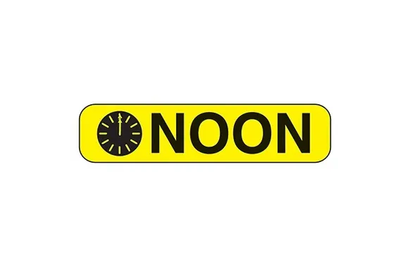 Health Care Logistics - Indeed - 2118 - Pre-printed Label Indeed Auxiliary Label Yellow Paper Noon Black Safety And Instructional 3/8 X 1-5/8 Inch