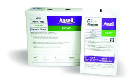 Ansell - ENCORE Latex Textured - 5785000 - Surgical Glove ENCORE Latex Textured Size 5.5 Sterile Latex Standard Cuff Length Fully Textured Ivory Chemo Tested