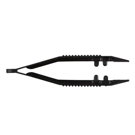 Busse Hospital Disposables - From: 7190 To: 7195 - Posi Grip Tweezers Posi Grip 4 Inch Length Floor Grade Plastic NonSterile NonLocking Thumb Handle Straight Serrated Tips