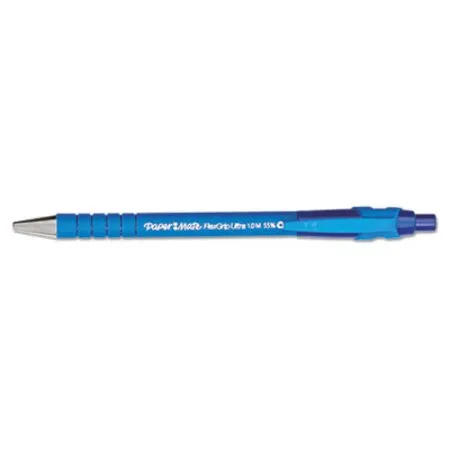 Paper Mate - FlexGrip Ultra Recycled - PAP-9510131 - Flexgrip Ultra Recycled Ballpoint Pen, Retractable, Medium 1 Mm, Blue Ink, Blue Barrel, Dozen