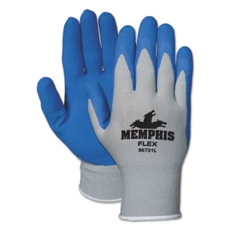 MCR Safety - CRW-96731M - Memphis Flex Seamless Nylon Knit Gloves, Medium, Blue/gray, Pair