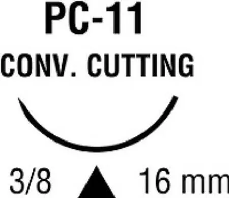 Covidien - Surgipro - SP-1634 - Nonabsorbable Suture With Needle Surgipro Polypropylene Pc-11 3/8 Circle Precision Conventional Cutting Needle Size 4 - 0 Monofilament