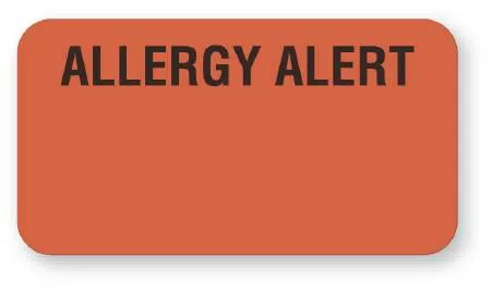 United Ad Label - ULMC147 - Pre-printed Label Allergy Alert Red Paper Allergy Alert Black Alert Label 1-5/8 X 7/8 Inch